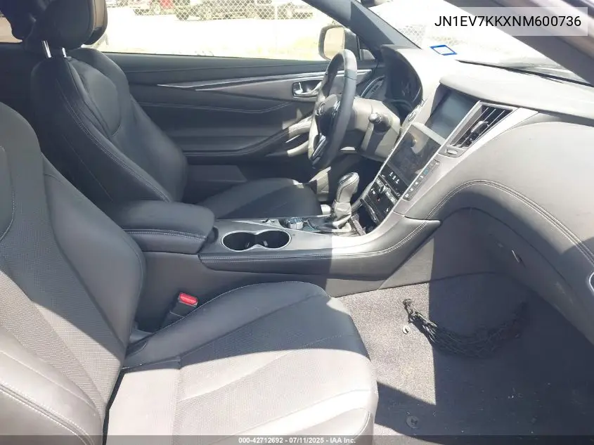 2022 Infiniti Q60 Luxe VIN: JN1EV7KKXNM600736 Lot: 42712692