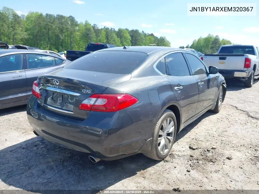 2014 Infiniti Q70 3.7X VIN: JN1BY1ARXEM320367 Lot: 42038028