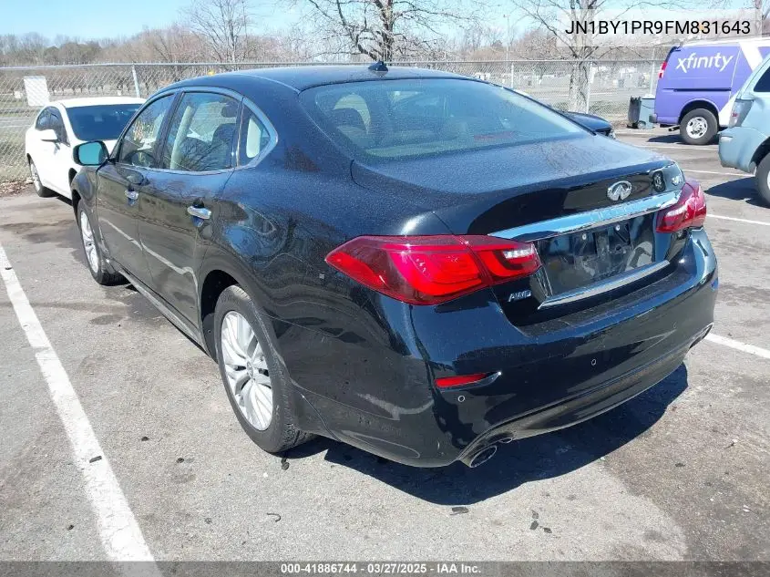 2015 Infiniti Q70L 3.7X VIN: JN1BY1PR9FM831643 Lot: 41886744