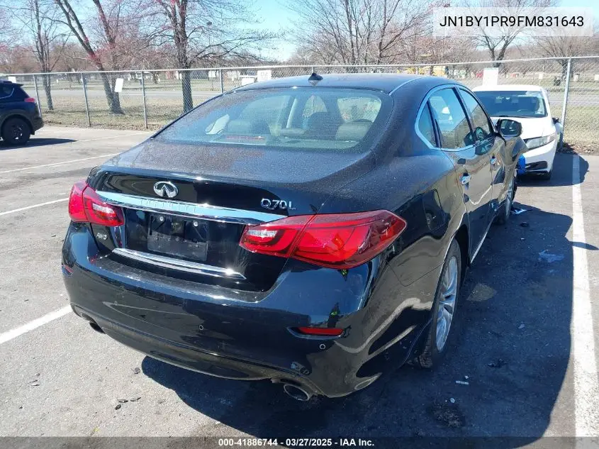 2015 Infiniti Q70L 3.7X VIN: JN1BY1PR9FM831643 Lot: 41886744