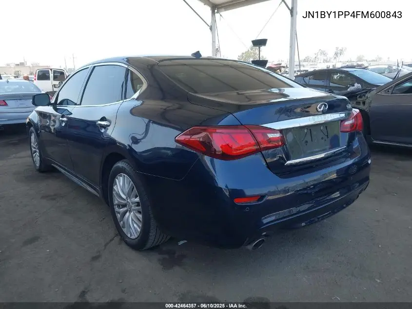 2015 Infiniti Q70L 3.7 VIN: JN1BY1PP4FM600843 Lot: 42464357