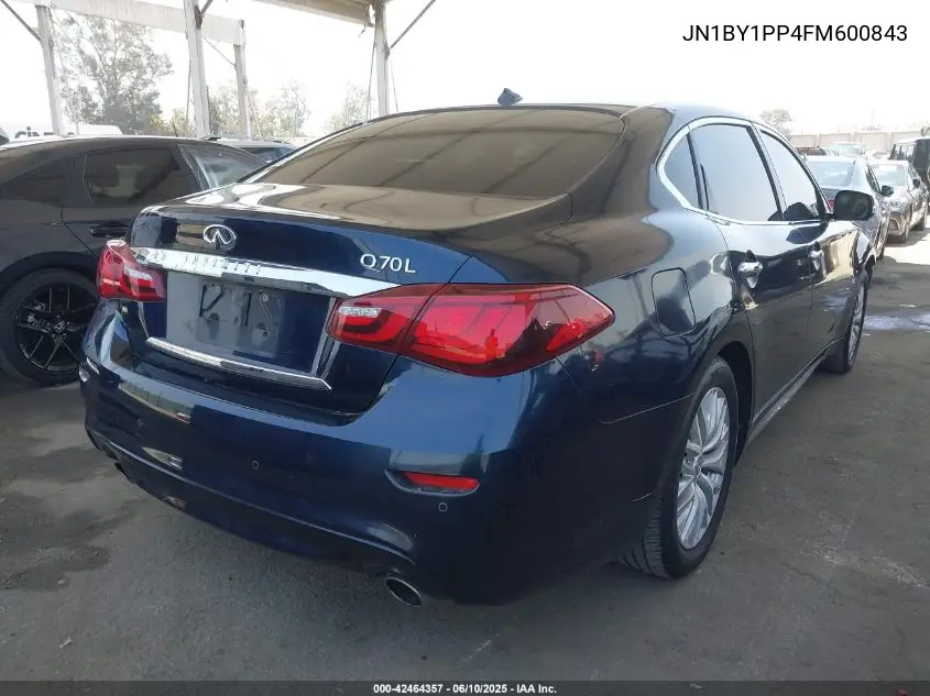 2015 Infiniti Q70L 3.7 VIN: JN1BY1PP4FM600843 Lot: 42464357