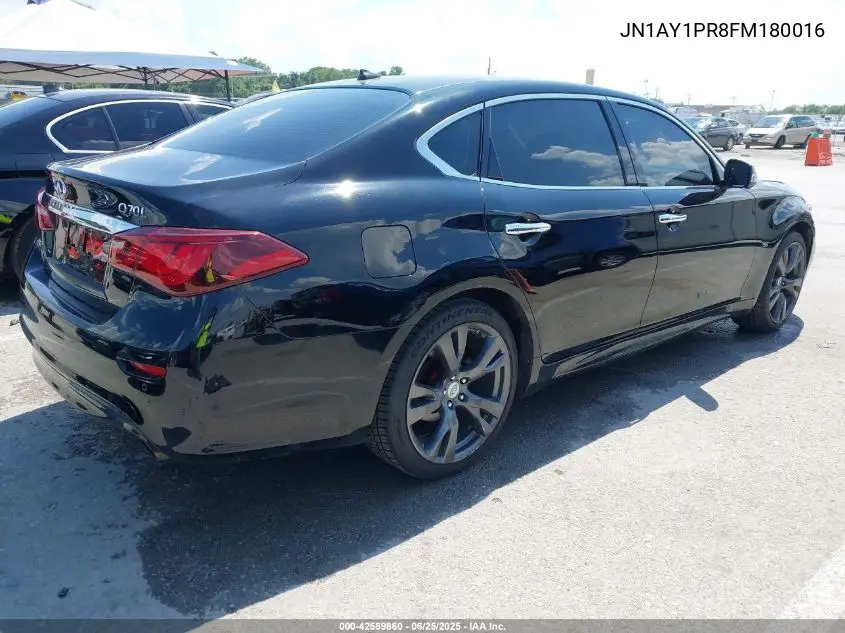 2015 Infiniti Q70L 5.6X VIN: JN1AY1PR8FM180016 Lot: 42569860