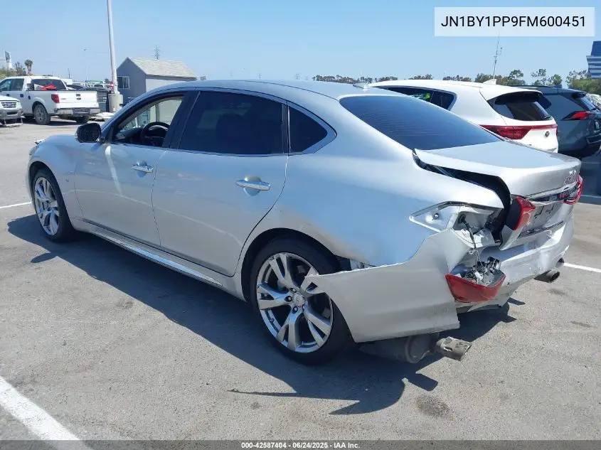 2015 Infiniti Q70L 3.7 VIN: JN1BY1PP9FM600451 Lot: 42587404