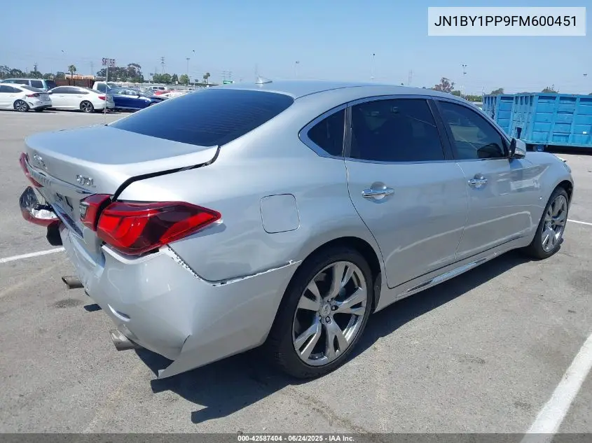 2015 Infiniti Q70L 3.7 VIN: JN1BY1PP9FM600451 Lot: 42587404