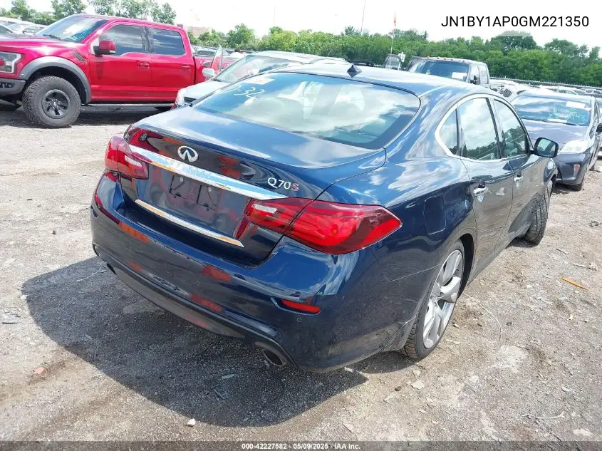 2016 Infiniti Q70 3.7 VIN: JN1BY1AP0GM221350 Lot: 42227582