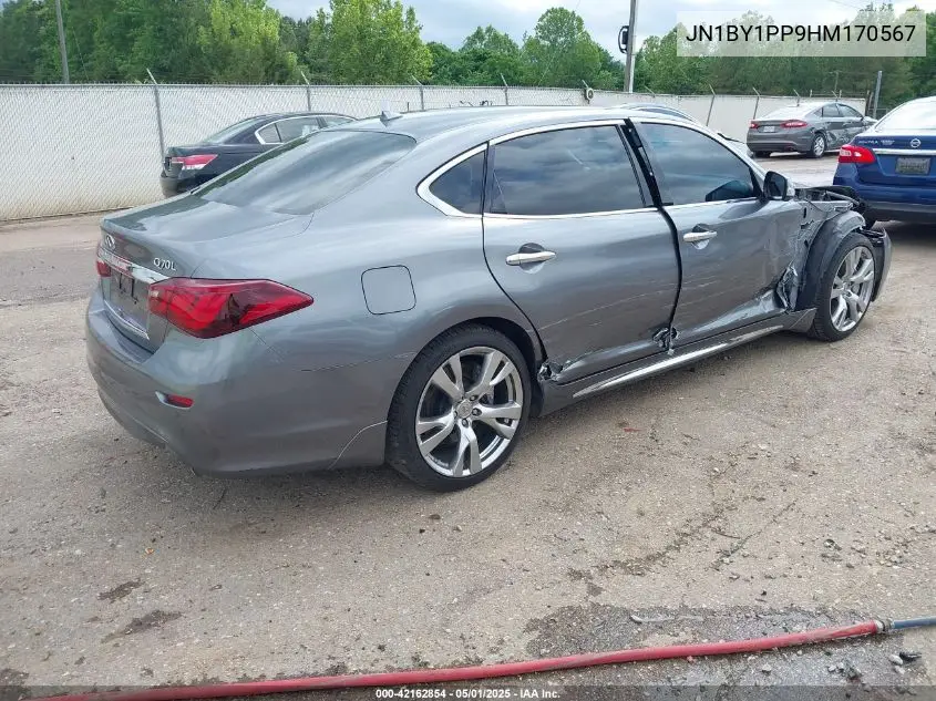 2017 Infiniti Q70L 3.7 VIN: JN1BY1PP9HM170567 Lot: 42162854