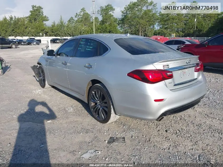 2017 Infiniti Q70 3.7X VIN: JN1BY1AR0HM770498 Lot: 42412713