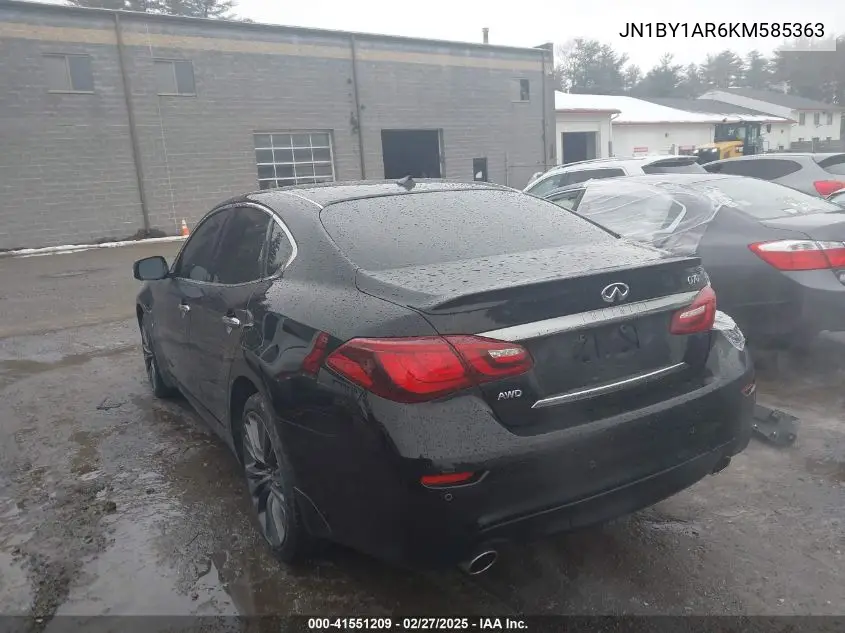 2019 Infiniti Q70 3.7X Luxe VIN: JN1BY1AR6KM585363 Lot: 41551209