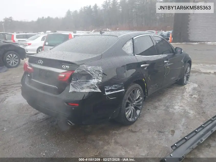 2019 Infiniti Q70 3.7X Luxe VIN: JN1BY1AR6KM585363 Lot: 41551209