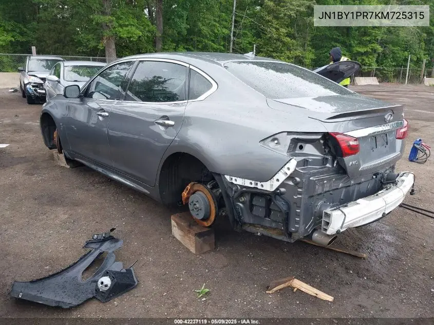 2019 Infiniti Q70L 3.7X Luxe VIN: JN1BY1PR7KM725315 Lot: 42237119