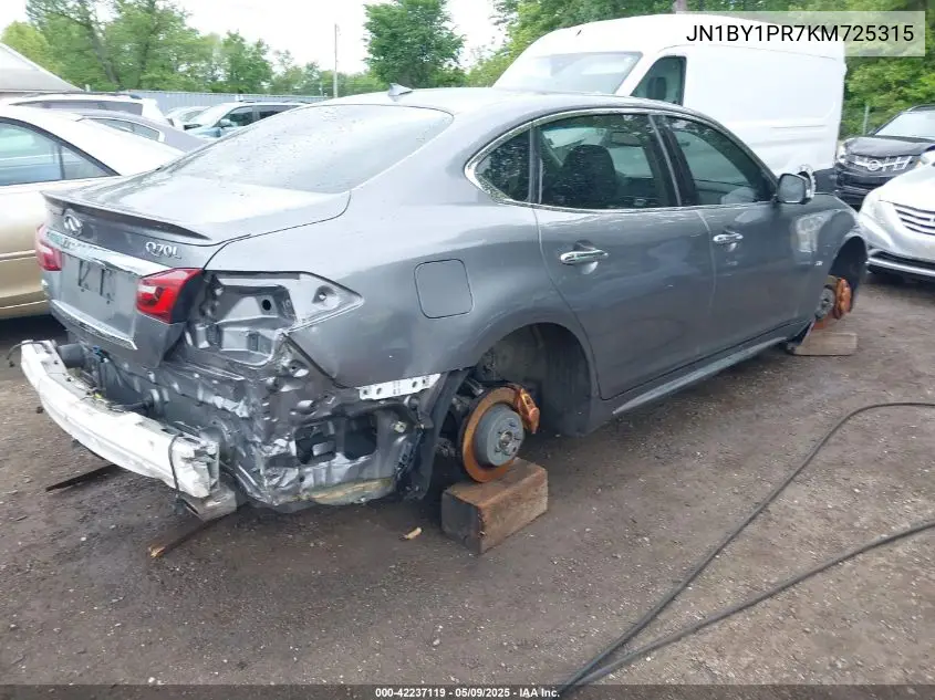 2019 Infiniti Q70L 3.7X Luxe VIN: JN1BY1PR7KM725315 Lot: 42237119