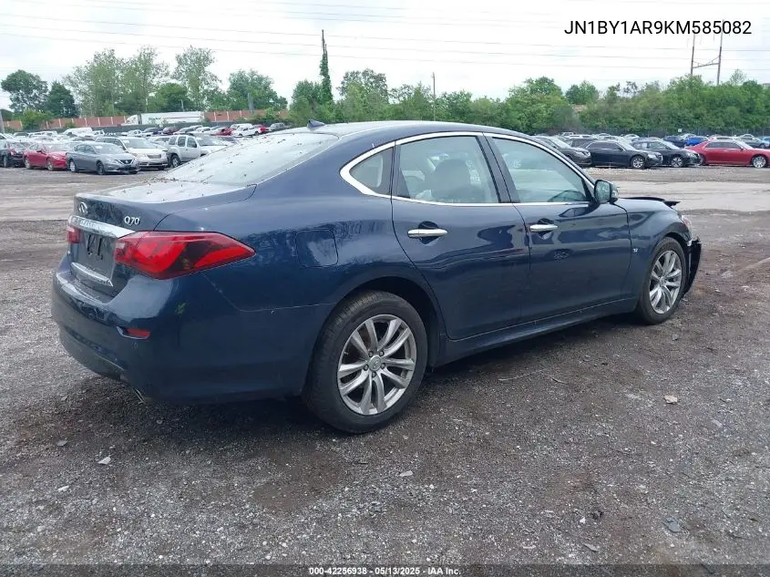2019 Infiniti Q70 3.7X Luxe VIN: JN1BY1AR9KM585082 Lot: 42256938