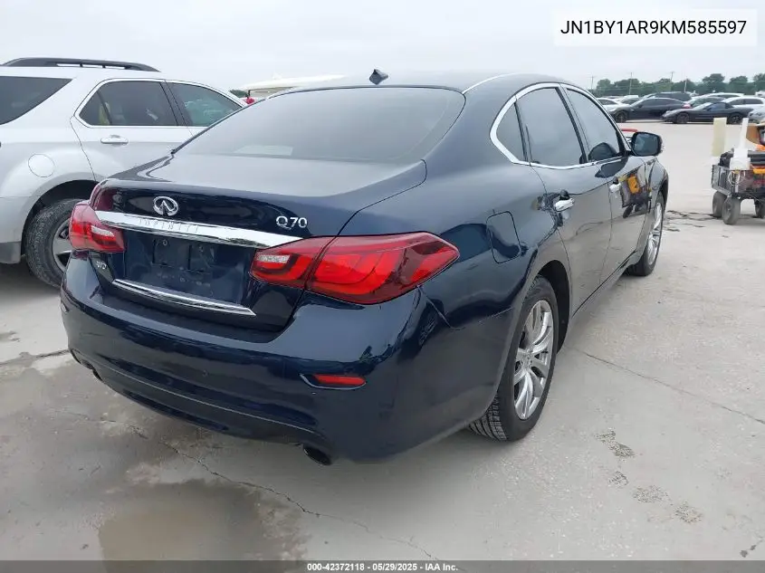 2019 Infiniti Q70 3.7X Luxe VIN: JN1BY1AR9KM585597 Lot: 42372118