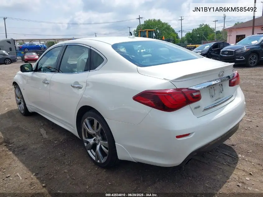 2019 Infiniti Q70 3.7X Luxe VIN: JN1BY1AR6KM585492 Lot: 42534810