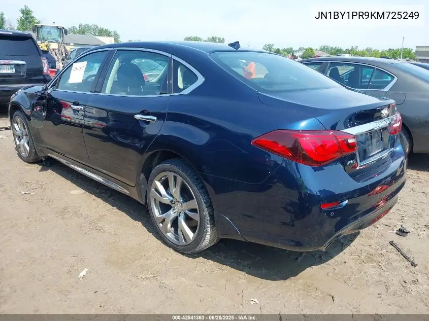 2019 Infiniti Q70L 3.7X Luxe VIN: JN1BY1PR9KM725249 Lot: 42541363