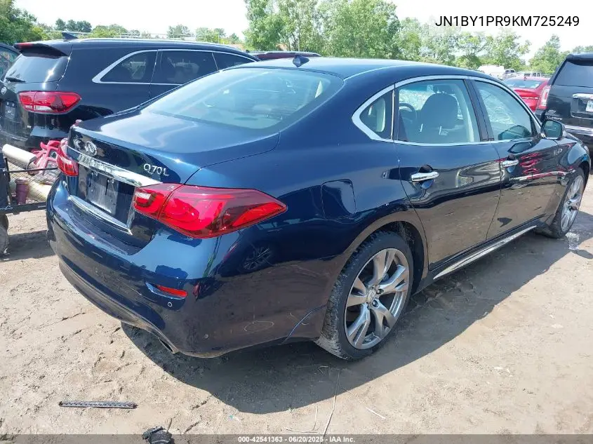 2019 Infiniti Q70L 3.7X Luxe VIN: JN1BY1PR9KM725249 Lot: 42541363