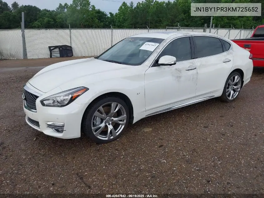 2019 Infiniti Q70L 3.7X Luxe VIN: JN1BY1PR3KM725652 Lot: 42547642
