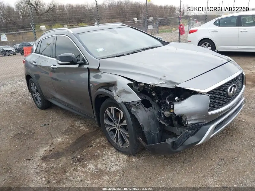 2017 Infiniti Qx30 Premium VIN: SJKCH5CR2HA022260 Lot: 42067553