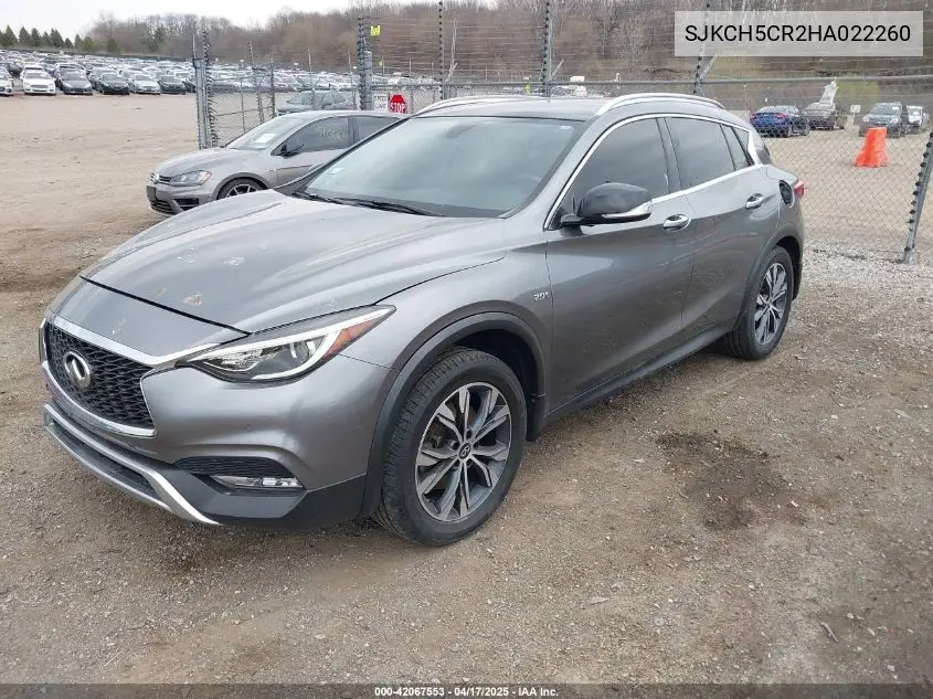 2017 Infiniti Qx30 Premium VIN: SJKCH5CR2HA022260 Lot: 42067553