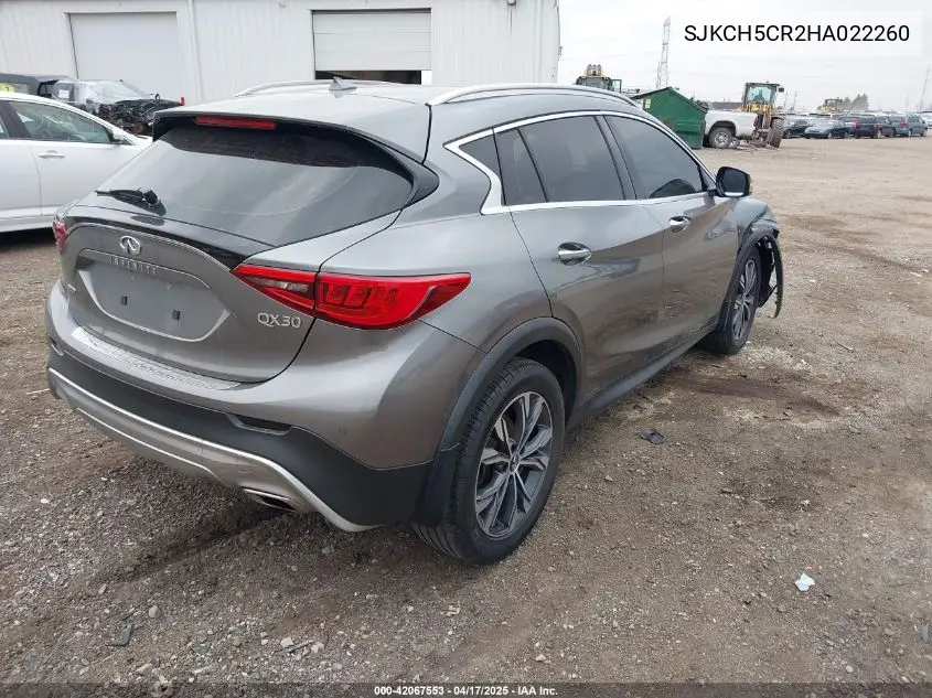 2017 Infiniti Qx30 Premium VIN: SJKCH5CR2HA022260 Lot: 42067553
