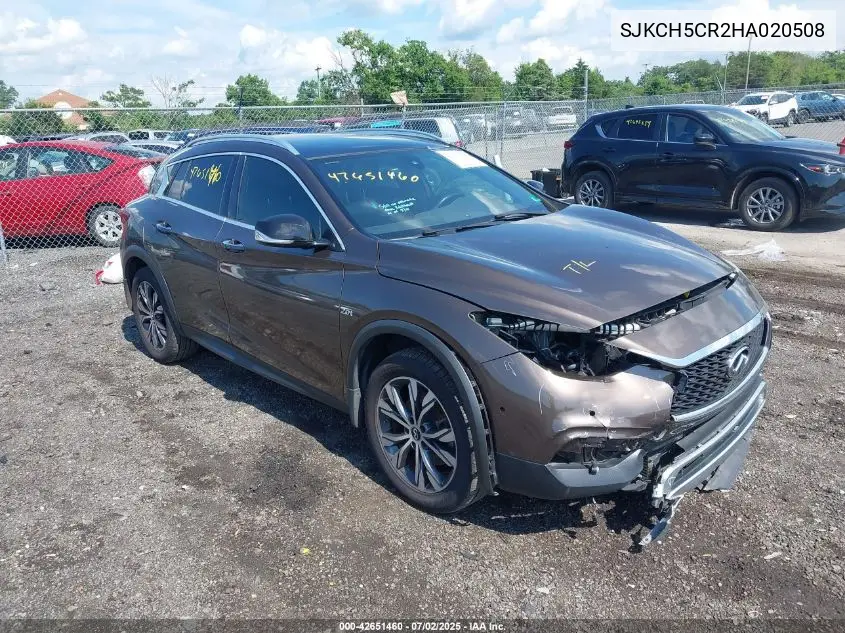 2017 Infiniti Qx30 Luxury/Premium/Sport VIN: SJKCH5CR2HA020508 Lot: 42651460