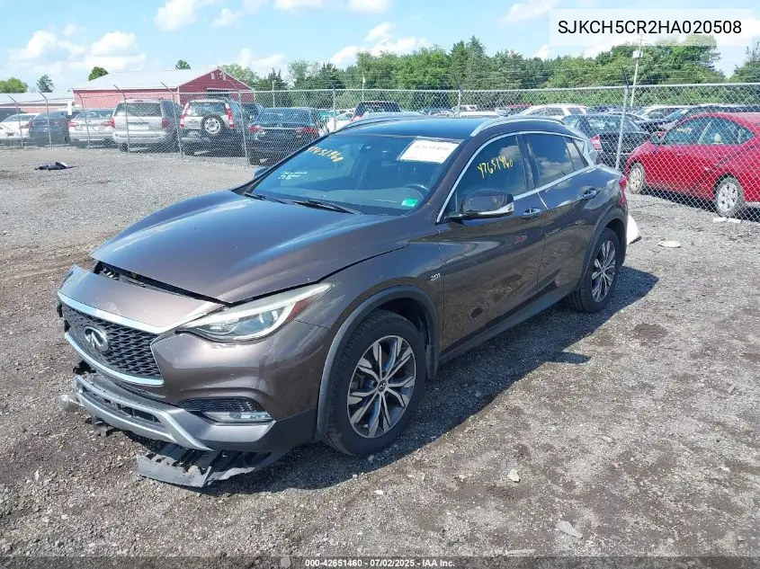 2017 Infiniti Qx30 Luxury/Premium/Sport VIN: SJKCH5CR2HA020508 Lot: 42651460