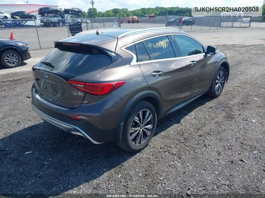 2017 Infiniti Qx30 Luxury/Premium/Sport VIN: SJKCH5CR2HA020508 Lot: 42651460
