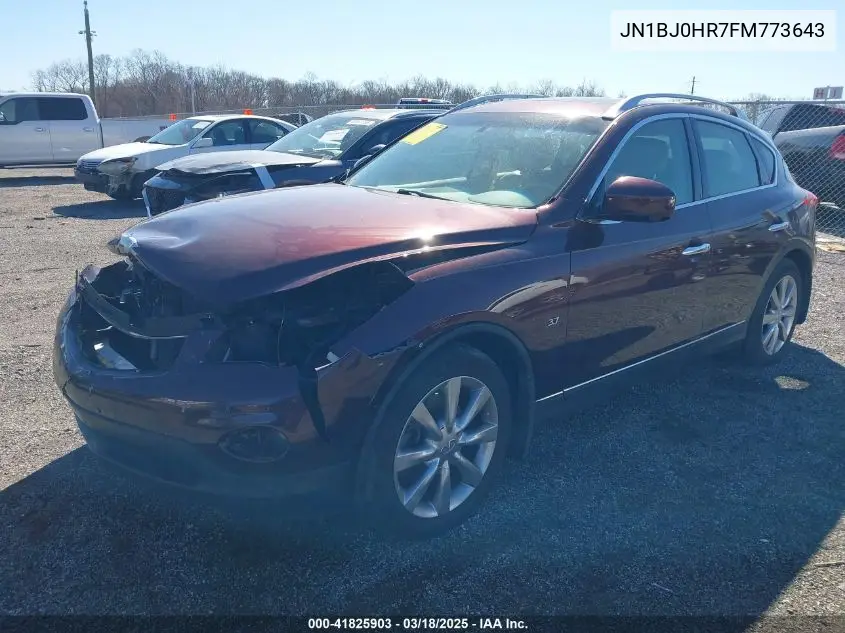 2015 Infiniti Qx50 Journey VIN: JN1BJ0HR7FM773643 Lot: 41825903