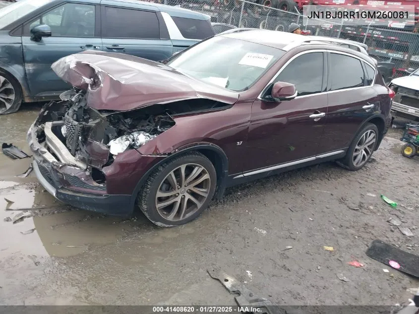 2016 Infiniti Qx50 VIN: JN1BJ0RR1GM260081 Lot: 41408620