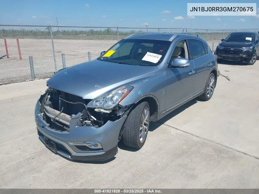 2016 Infiniti Qx50 VIN: JN1BJ0RR3GM270675 Lot: 41821828