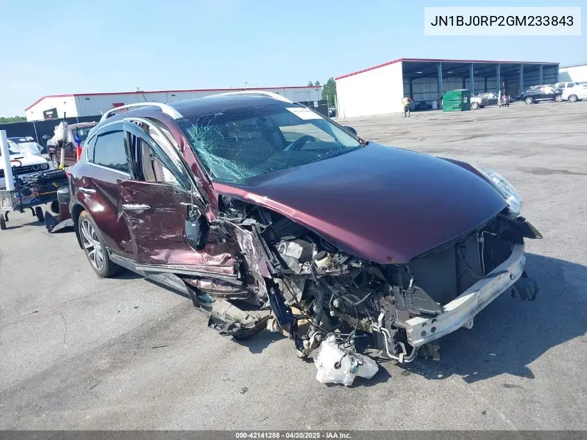 2016 Infiniti Qx50 VIN: JN1BJ0RP2GM233843 Lot: 42141288