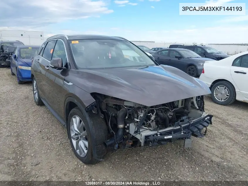 2019 Infiniti Qx50 VIN: 3PCAJ5M3XKF144193 Lot: 12088317