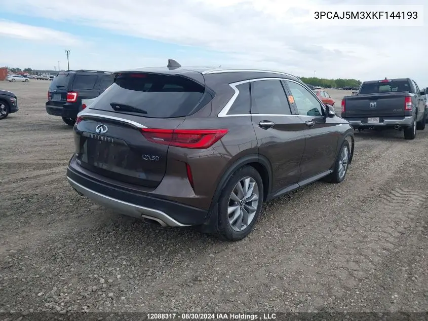 2019 Infiniti Qx50 VIN: 3PCAJ5M3XKF144193 Lot: 12088317
