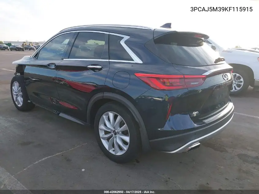 2019 Infiniti Qx50 Essential VIN: 3PCAJ5M39KF115915 Lot: 42062950
