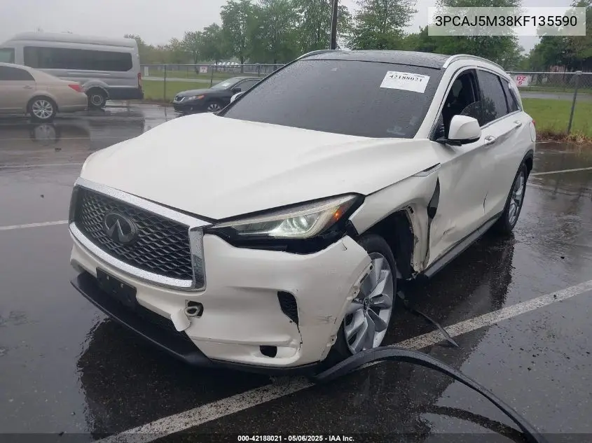 2019 Infiniti Qx50 Luxe VIN: 3PCAJ5M38KF135590 Lot: 42188021