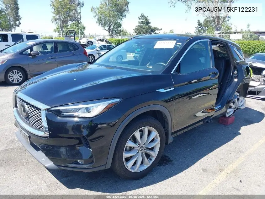 2019 Infiniti Qx50 Essential VIN: 3PCAJ5M15KF122231 Lot: 42215402