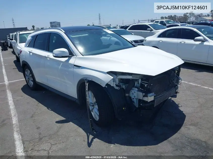 2019 Infiniti Qx50 Luxe VIN: 3PCAJ5M10KF124601 Lot: 42562925