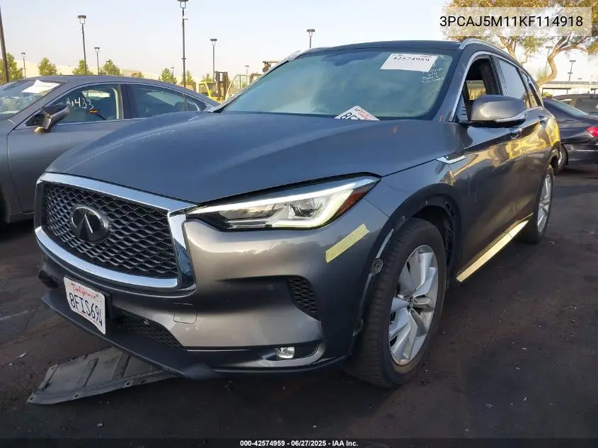 2019 Infiniti Qx50 Essential VIN: 3PCAJ5M11KF114918 Lot: 42574959