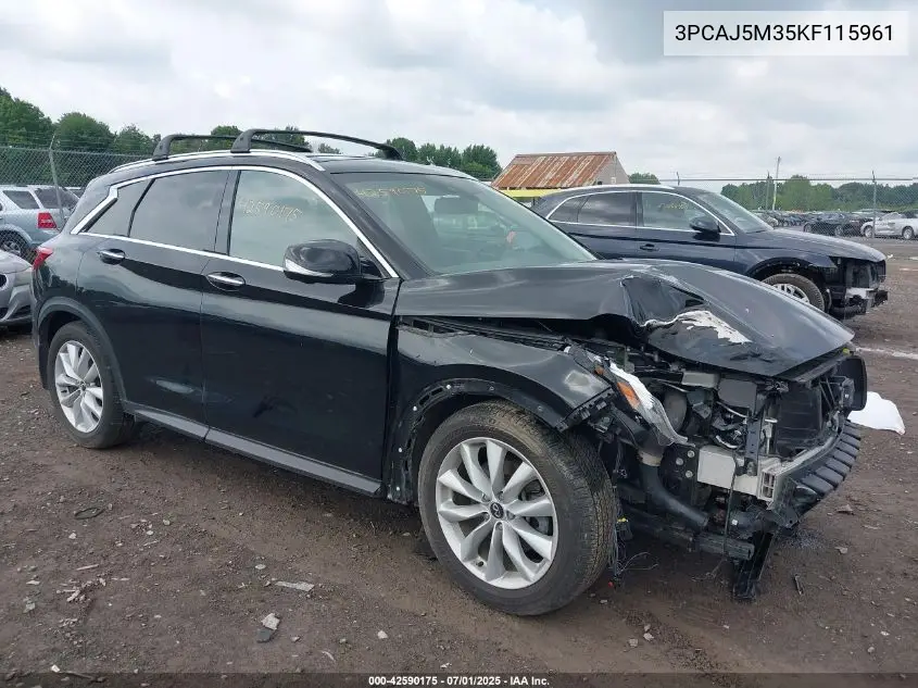 2019 Infiniti Qx50 Essential VIN: 3PCAJ5M35KF115961 Lot: 42590175