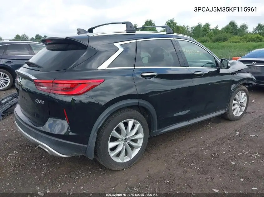 2019 Infiniti Qx50 Essential VIN: 3PCAJ5M35KF115961 Lot: 42590175