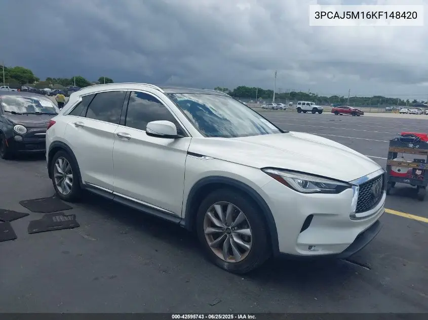 2019 Infiniti Qx50 Luxe VIN: 3PCAJ5M16KF148420 Lot: 42595743