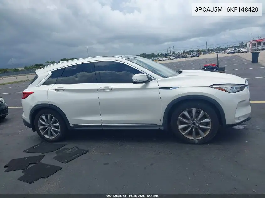 2019 Infiniti Qx50 Luxe VIN: 3PCAJ5M16KF148420 Lot: 42595743