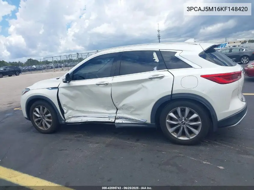 2019 Infiniti Qx50 Luxe VIN: 3PCAJ5M16KF148420 Lot: 42595743