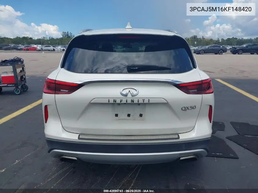 2019 Infiniti Qx50 Luxe VIN: 3PCAJ5M16KF148420 Lot: 42595743