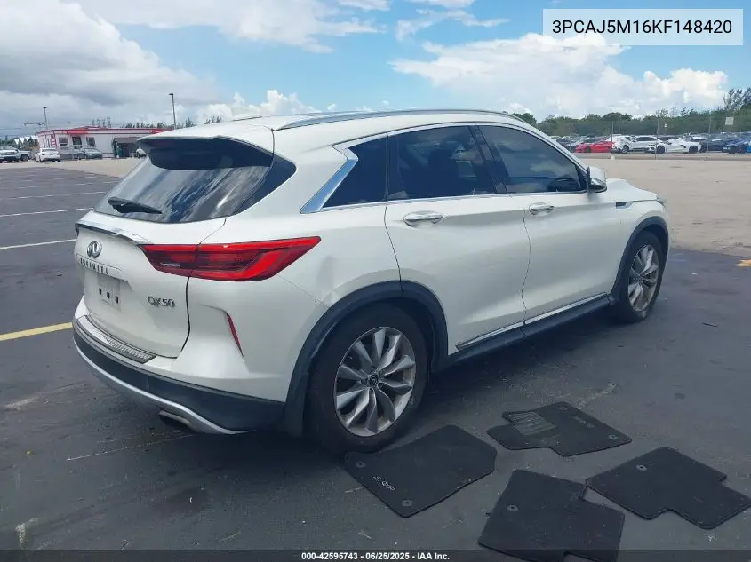 2019 Infiniti Qx50 Luxe VIN: 3PCAJ5M16KF148420 Lot: 42595743
