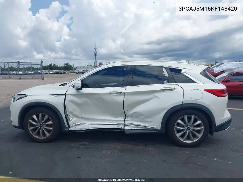 2019 Infiniti Qx50 Luxe VIN: 3PCAJ5M16KF148420 Lot: 42595743