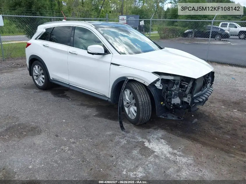 2019 Infiniti Qx50 Essential VIN: 3PCAJ5M12KF108142 Lot: 42602327