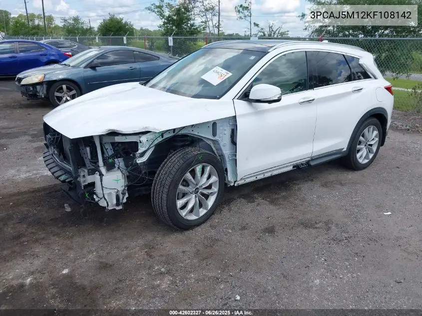2019 Infiniti Qx50 Essential VIN: 3PCAJ5M12KF108142 Lot: 42602327
