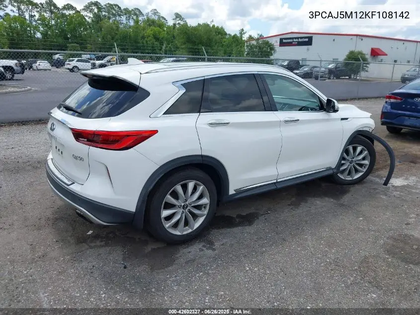2019 Infiniti Qx50 Essential VIN: 3PCAJ5M12KF108142 Lot: 42602327